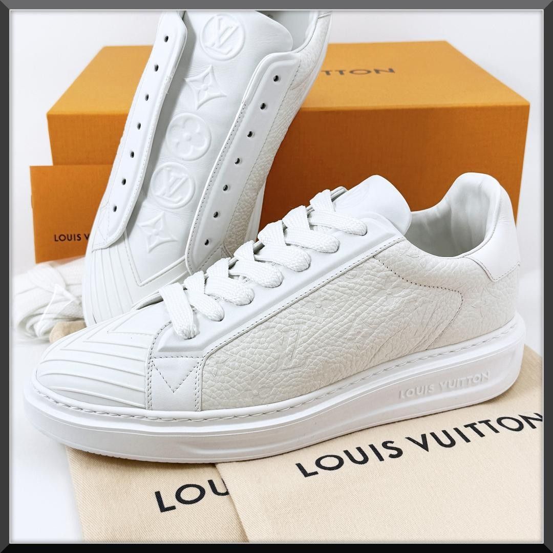 極美品 プラダ PRADA スニーカー ビッグロゴ デカロゴ 26㎝ 7 レザー
