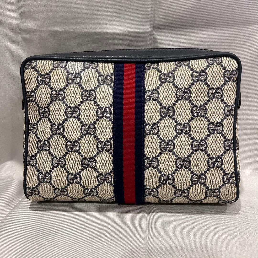 GUCCI オールドグッチ GGスプリーム シェリーライン ポーチ クラッチ