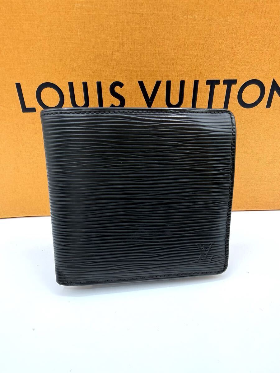Louis Vitton エピ 黒 二つ折り財布 イニシャル無し ポルトフォイユ