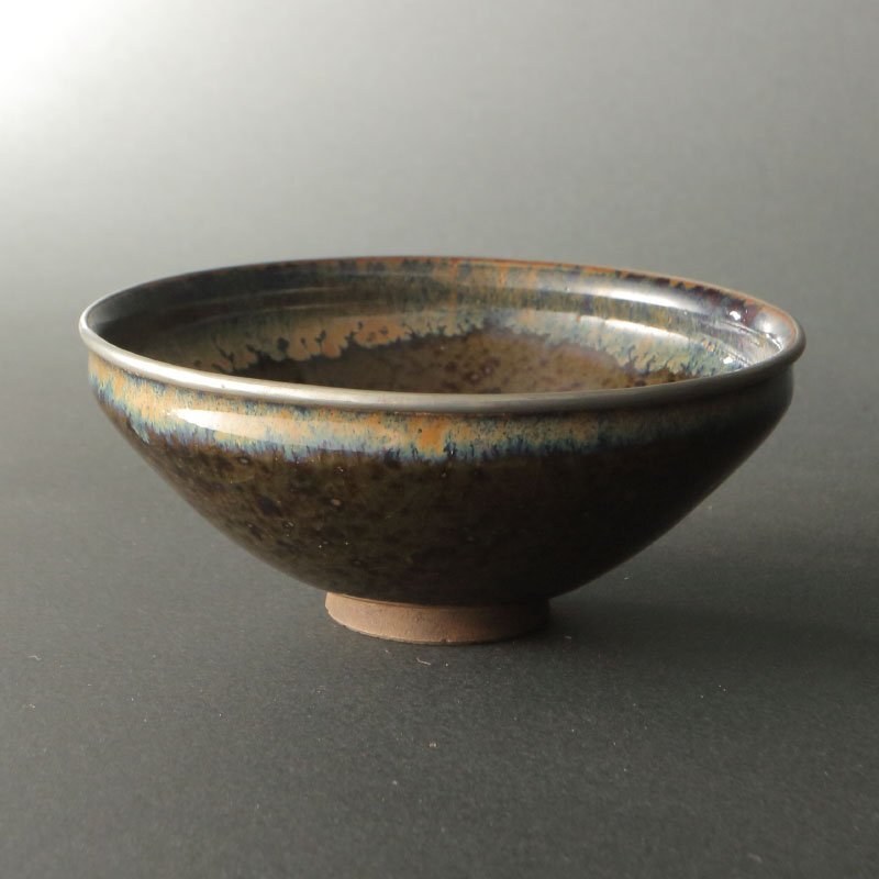 長寿焼窯元 亀陶作 卓上抹茶茶碗 未使用箱入 瀬戸焼 中島亀男 長寿窯