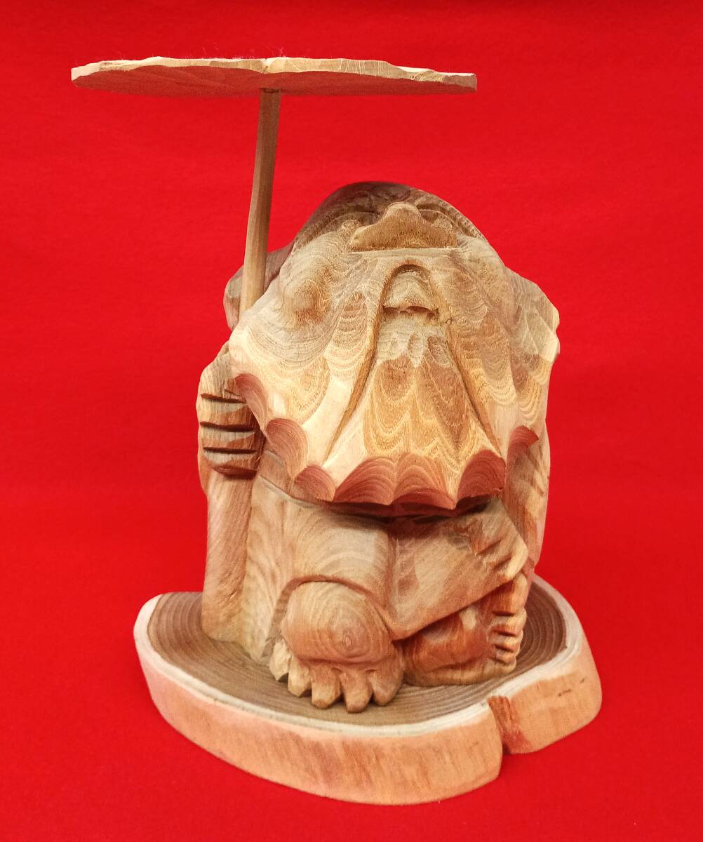 コロポックル アイヌ 置物 - 木彫り 北海道 -木彫りエカシの中古品