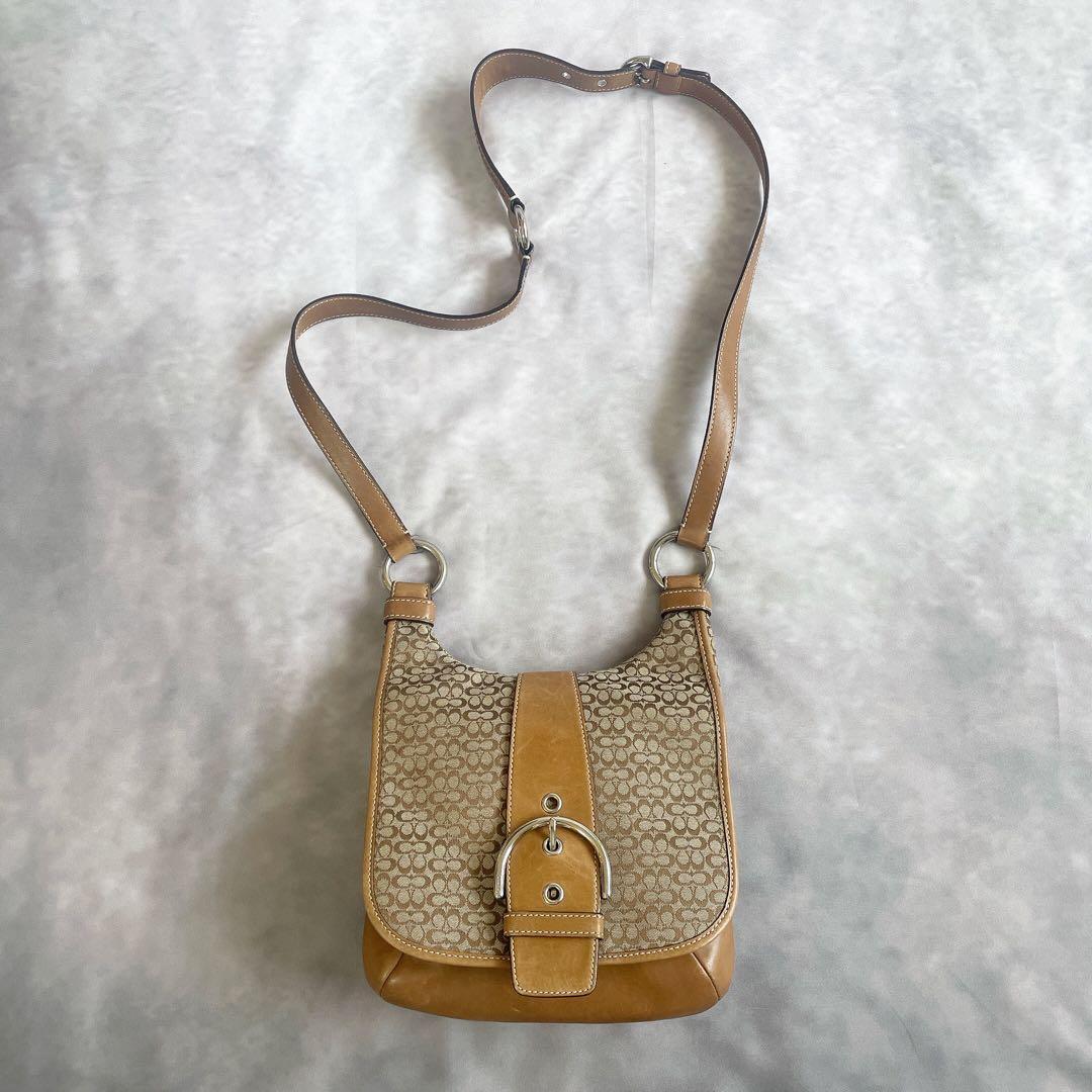 コーチ COACH シグネチャー チェック柄 ショルダーバッグ ナイロン