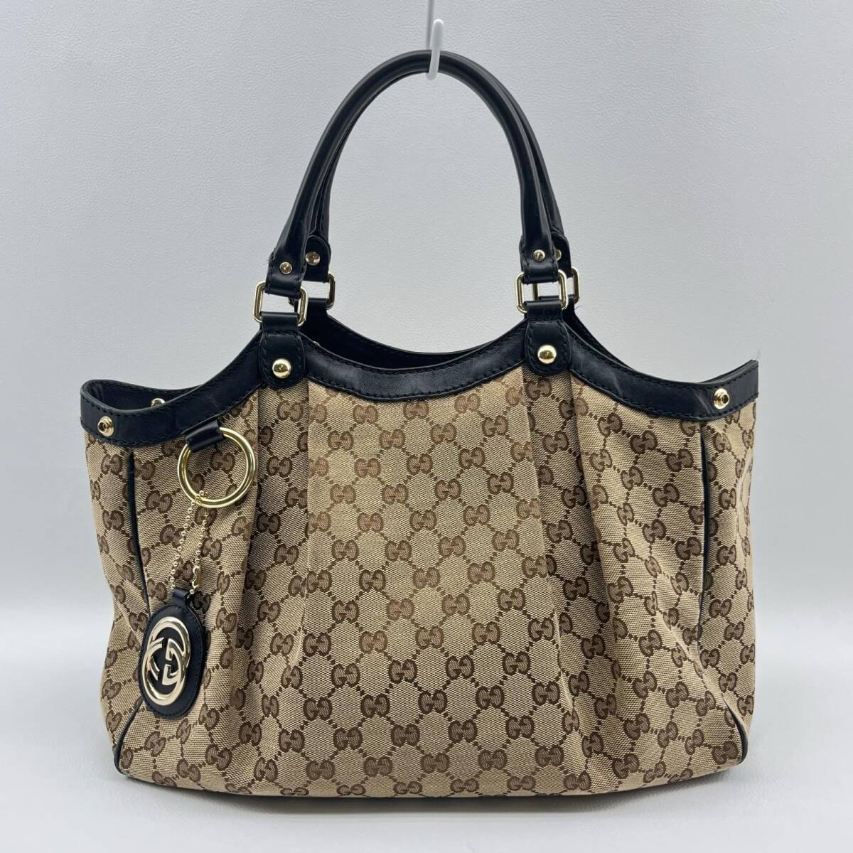 GUCCI ／ ダークブラウン トートバッグ シマレザー スーキー GUCCI