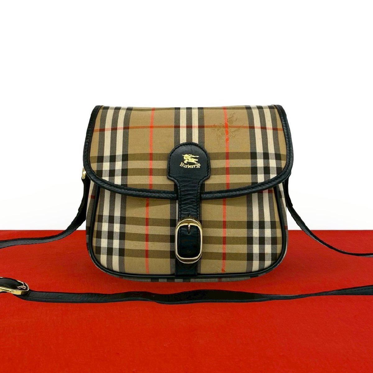 BURBERRY BURBERRY ショルダーバッグ オールレザー ノバチェック柄 