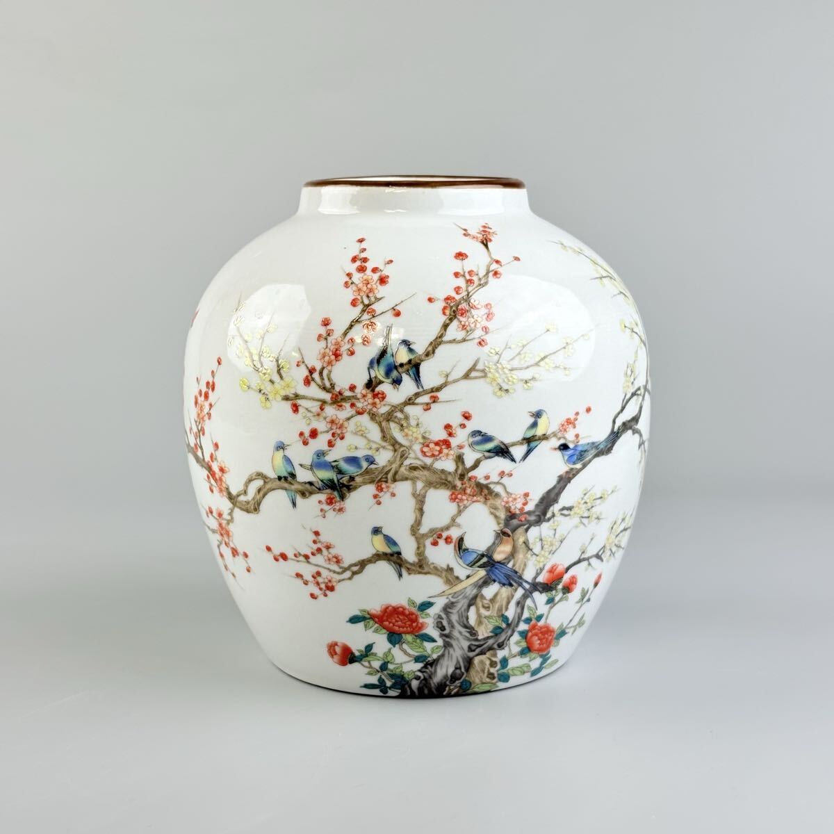 中国 色絵 花瓶 花生 花入 陶磁 粉彩 壺 中国 美術 中国色絵花瓶花生花入陶磁粉彩壺中国美術唐物時代物中国古美術古陶磁
