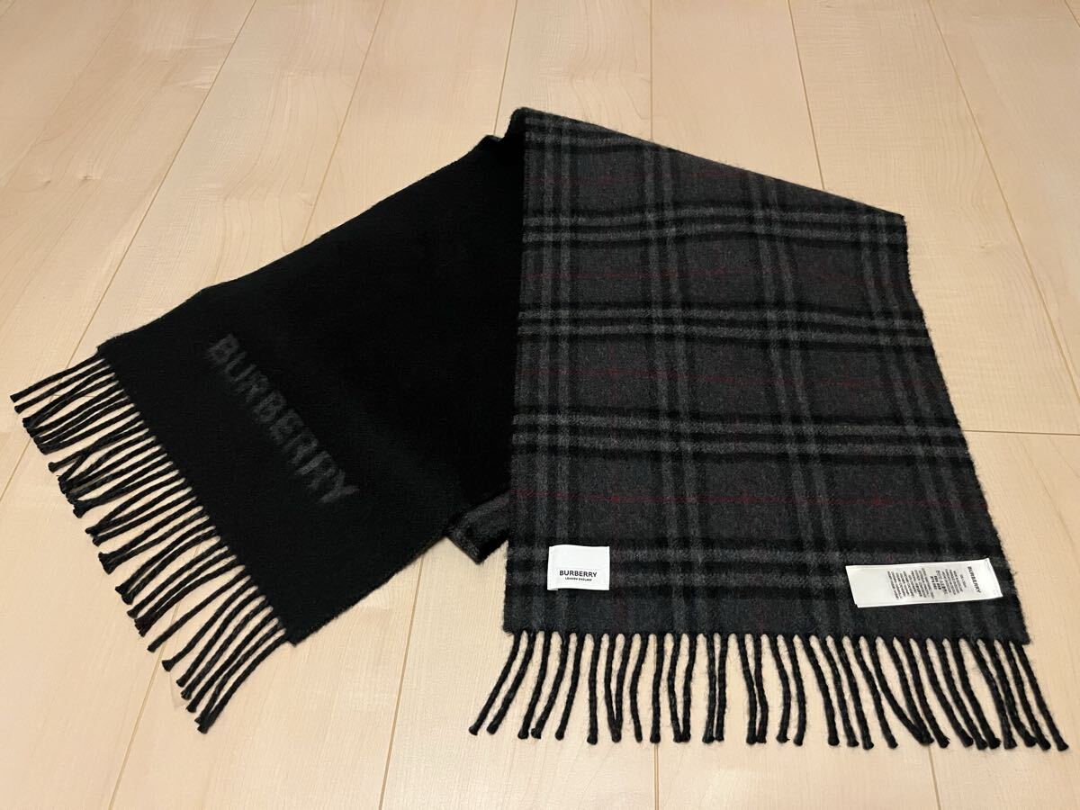 BURBERRY バーバリー マフラー カシミア100％ ピンク系 未使用に近い 