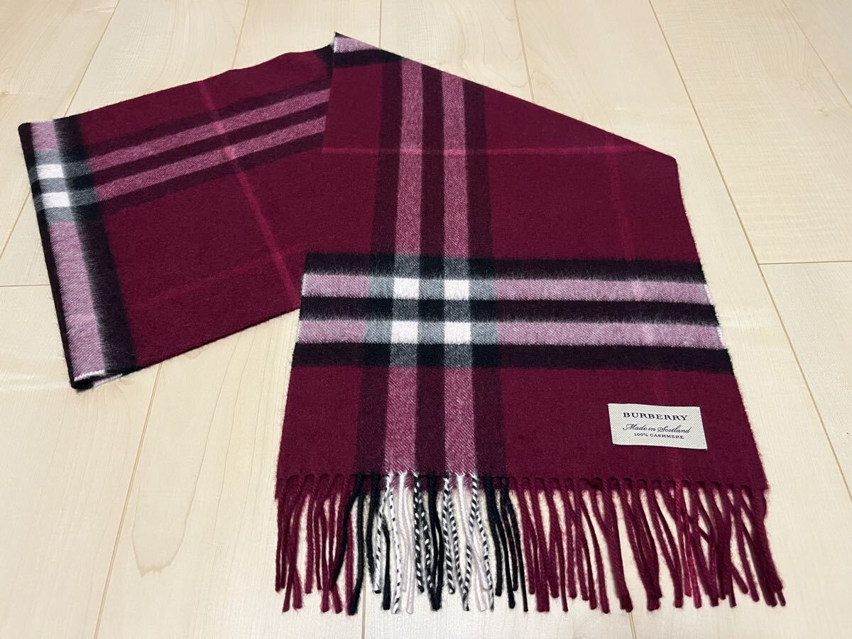 BURBERRY バーバリー マフラー カシミア100％ ピンク系 未使用に近い