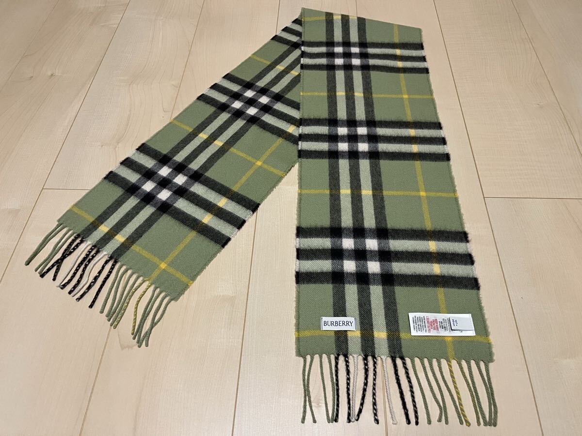 BURBERRY バーバリー マフラー カシミア100％ ピンク系 未使用に近い 
