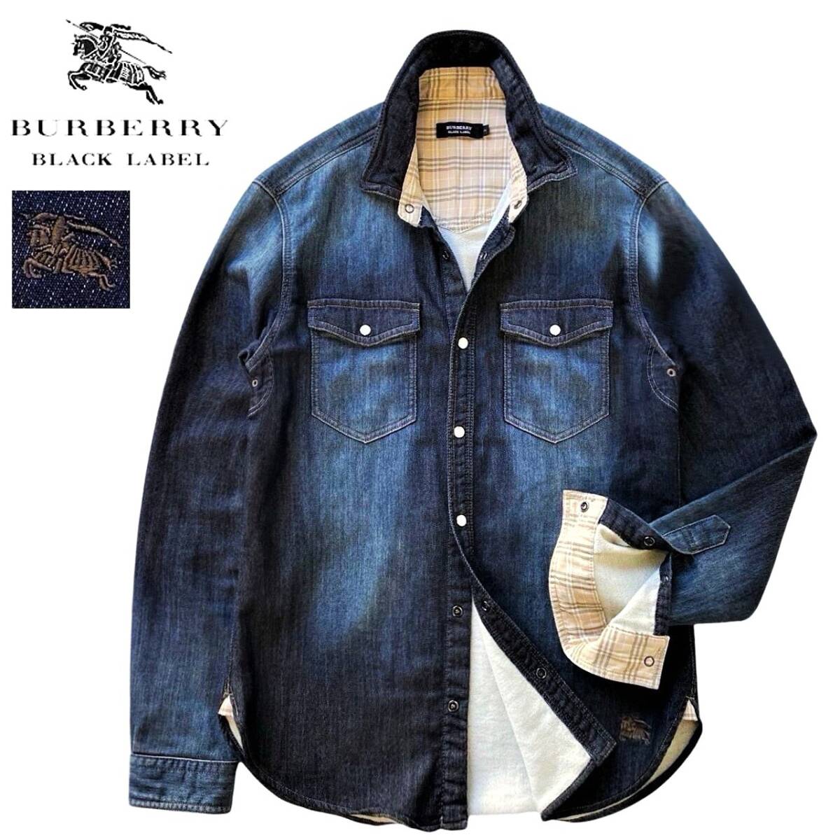 メンズ BURBERRY バーバリー デニムシャツ ダンガリーシャツ ノバチェック