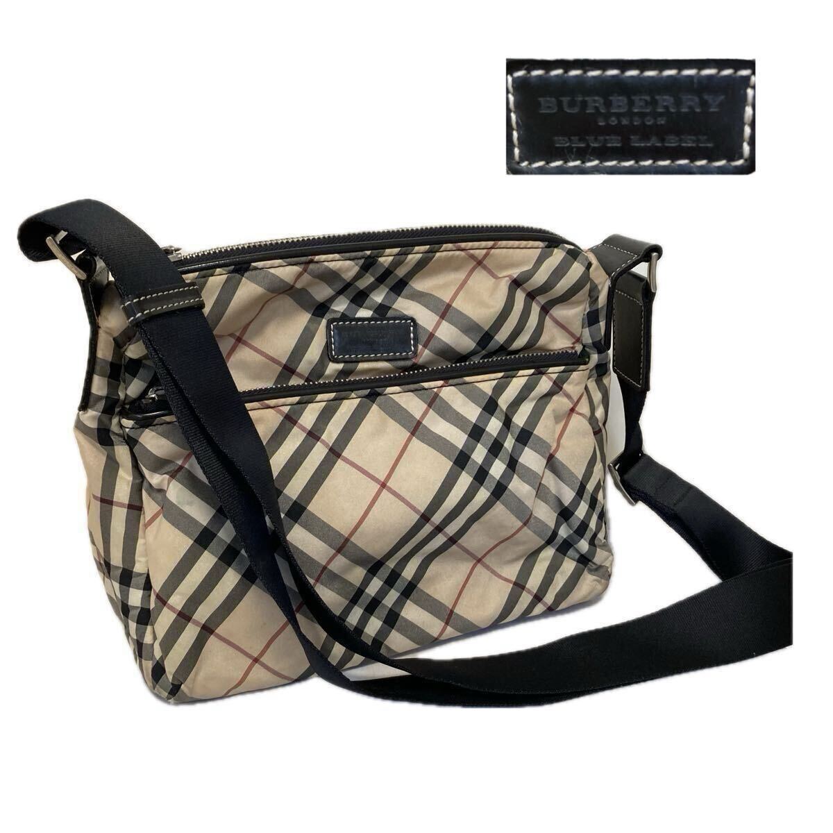 美品 バーバリー Burberry ノバチェック ボディバッグ 斜めがけ クロス