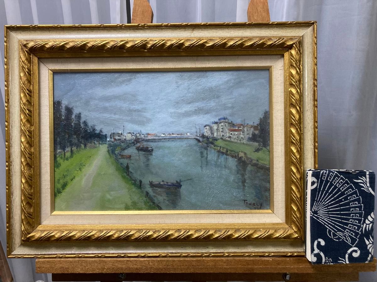油彩 油絵 肉筆 作者不詳 楽器を奏でる女性像 人物画 S10号 | Shop at