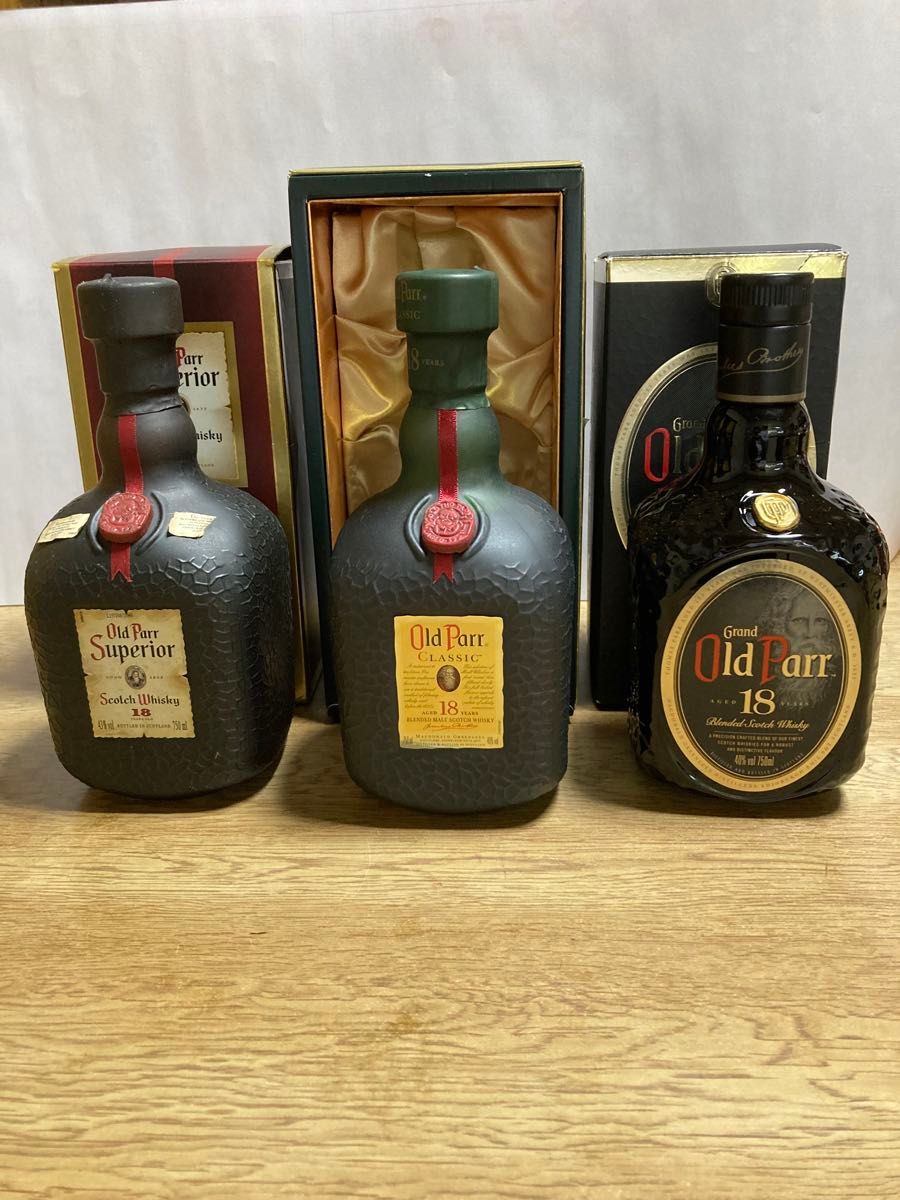 Grand Old Parr グランドオールドパー 18年 750ml 空瓶3本セット