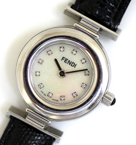 【FENDI】フェンディ ダイヤ12P　シェル文字盤　093-320L　レディース 腕時計 クォーツ　電池交換済み　