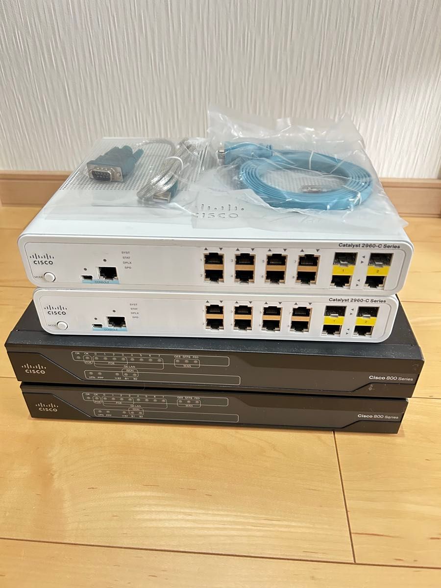【CCNA、CCNP】静音セット 4台セットCisco 891FJ、2960 CCNA、CCNP】静音セット 4台セットCisco 891FJ（最新IOS）、2960