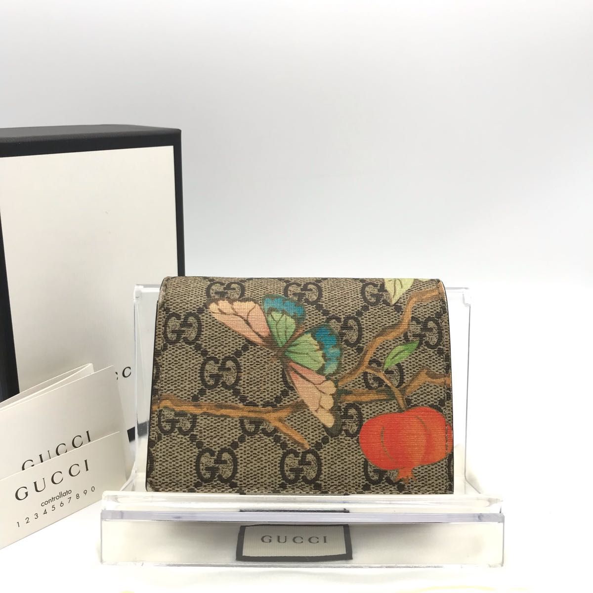 グッチ GUCCI 二つ折り財布 札入れ GGスプリーム シェリーライン