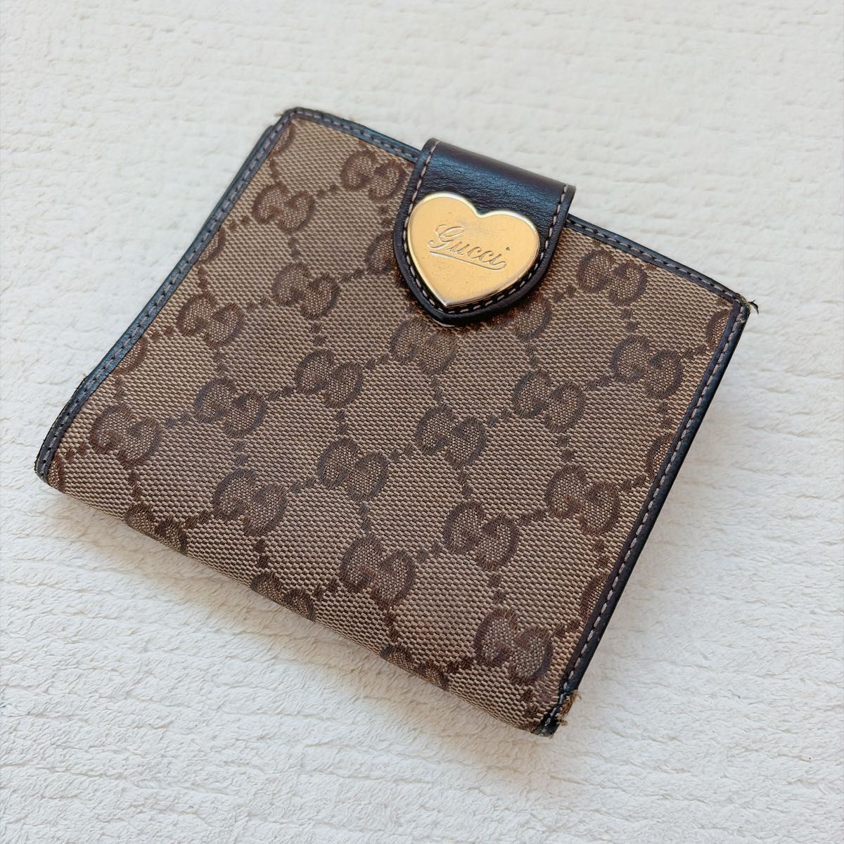 GUCCI グッチ GGキャンバス 二つ折り長財布 ブラウン | Shop at