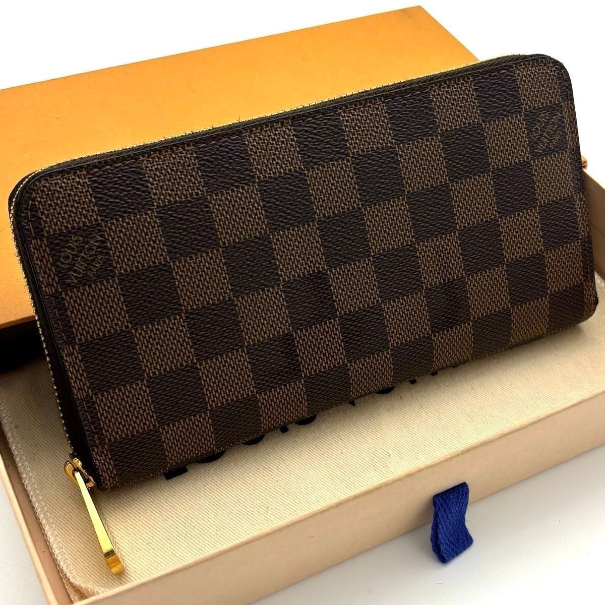 美品 ルイヴィトン 長財布 ジッピーウォレット ダミエ エベヌ 正規品