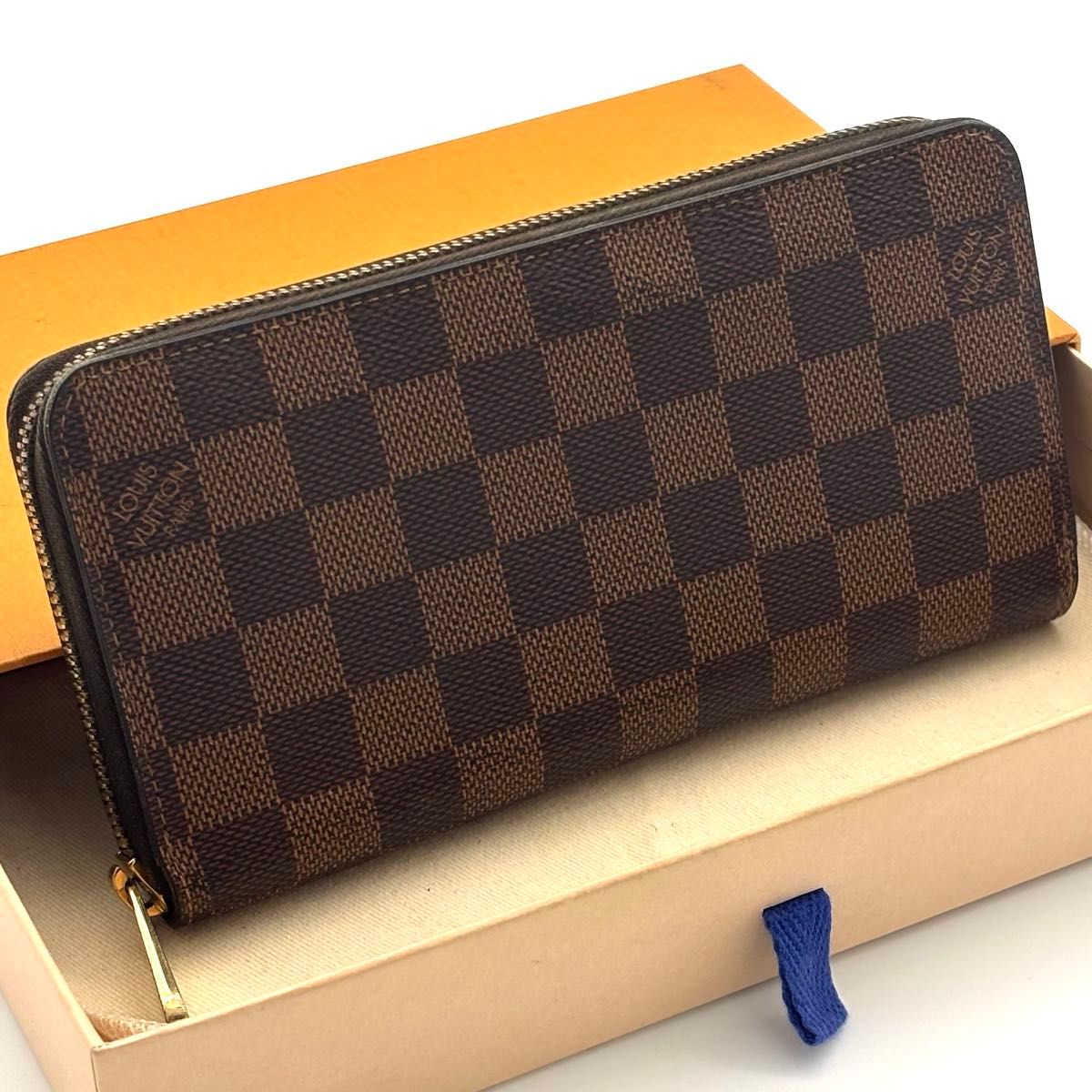 美品 ルイヴィトン 長財布 ジッピーウォレット ダミエ エベヌ 正規品
