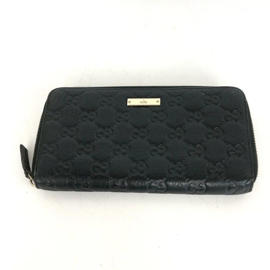 GUCCI グッチ 長財布 ラウンドファスナー シマ ネイビー | Shop at