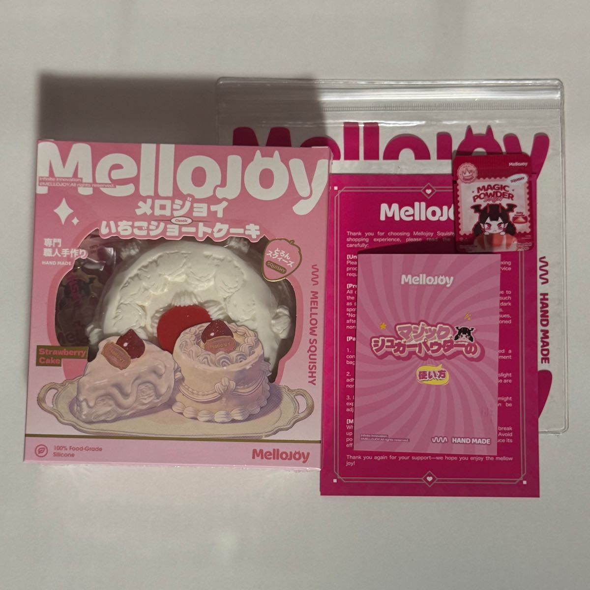 メロジョイ　2点セット　いちごショート　スライス　キャラメルクリームクッキー Mellojoy メロジョイ スクイーズ いちごショートケーキ キャラメル