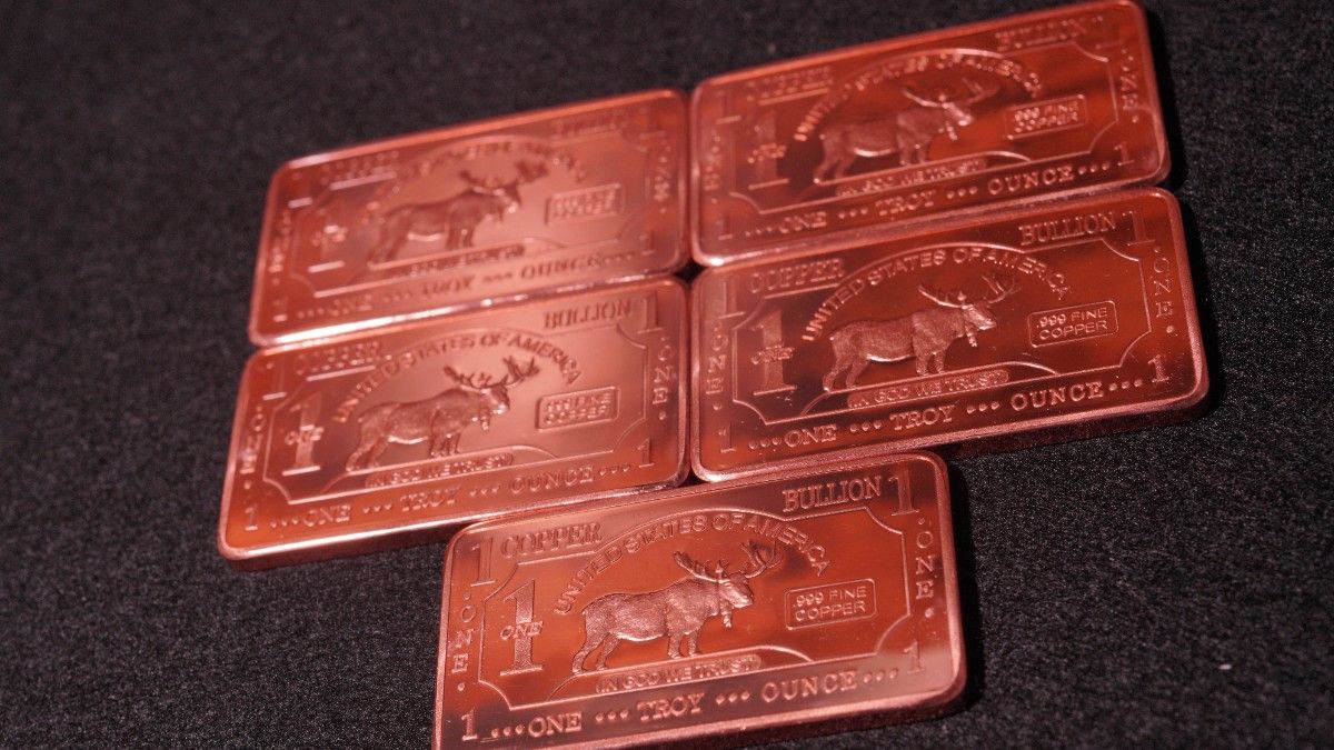 純銅バー・インゴット1 オンスFINE COPPER BAR 10枚 カプセル付 純銅バー・インゴット 1 オンスFINE COPPER BAR 10枚 カプセル付