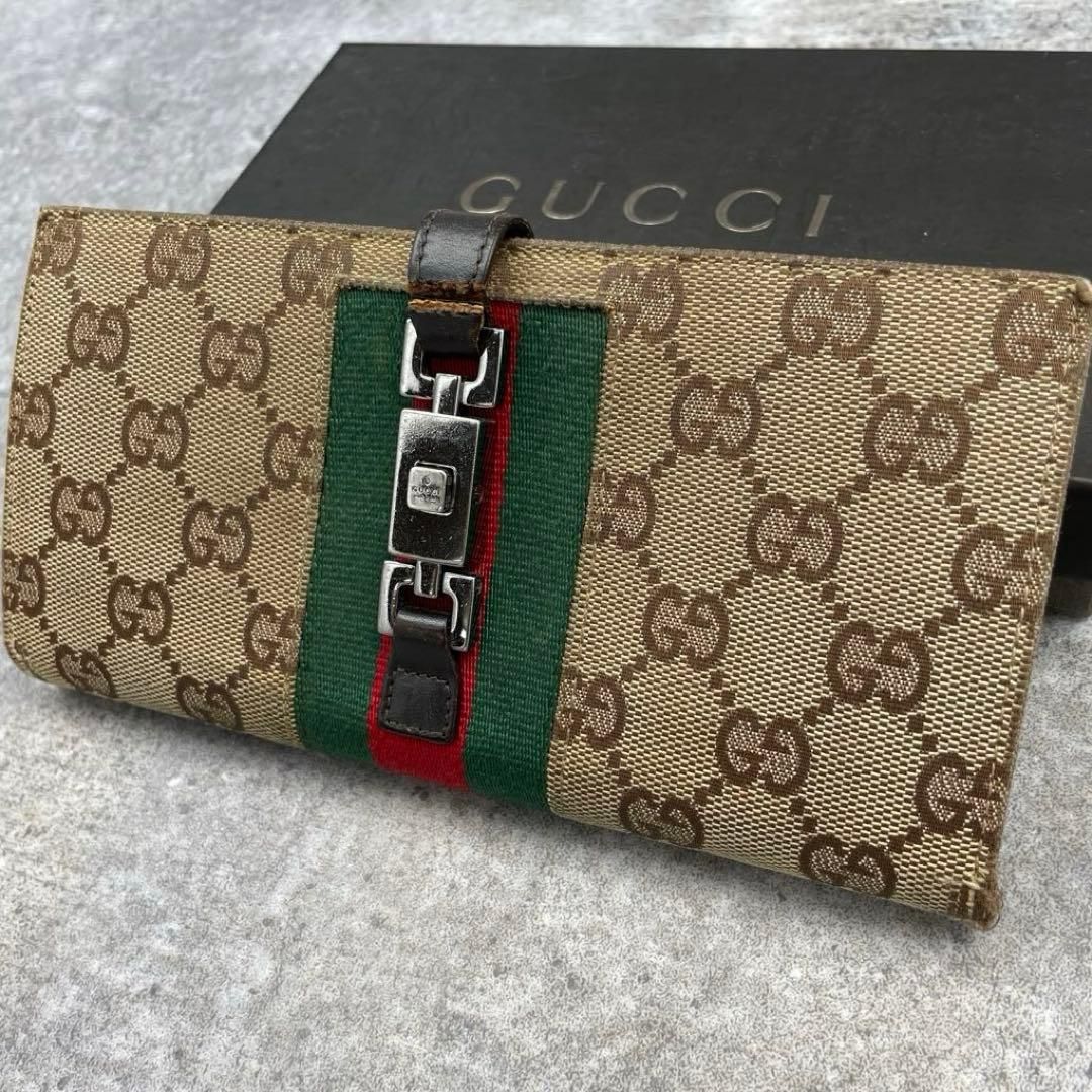 GUCCI 長財布（ジップ開閉）タイガーヘッド モノグラムキャンバス