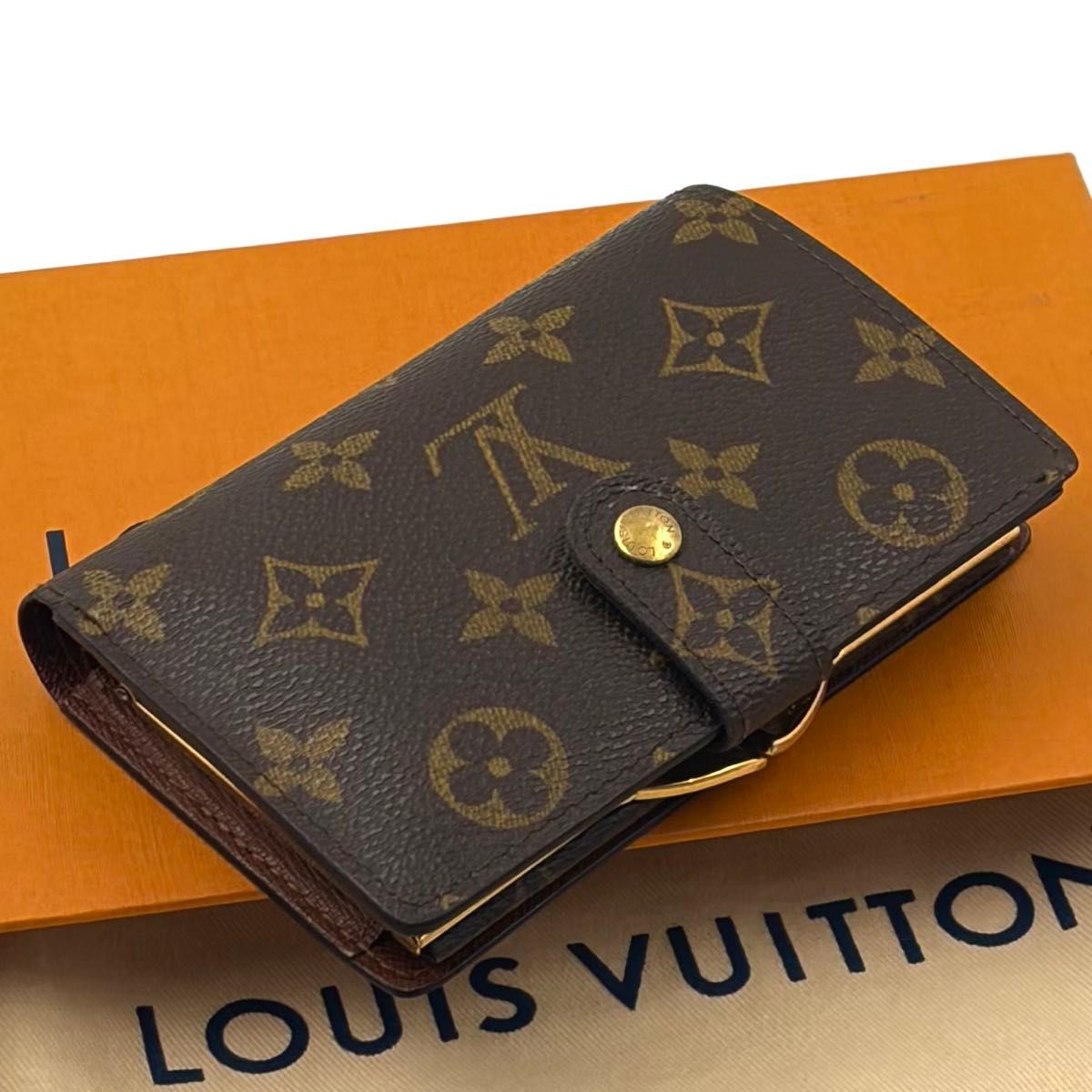 LOUIS VUITTON ルイヴィトン モノグラム 二つ折り財布 ブラウン値下げ