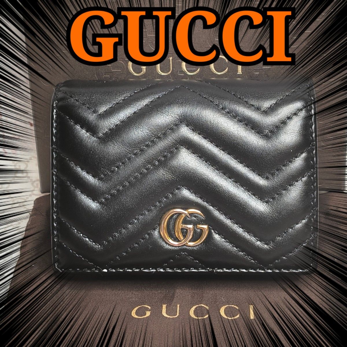 ✨美品✨ グッチ 二つ折り財布 マーモント パイソン 金ロゴ ダブルG 赤 黒 価格交渉◎】GUCCI 二つ折り財布 財布 GGマーモント パイソン ダブルG