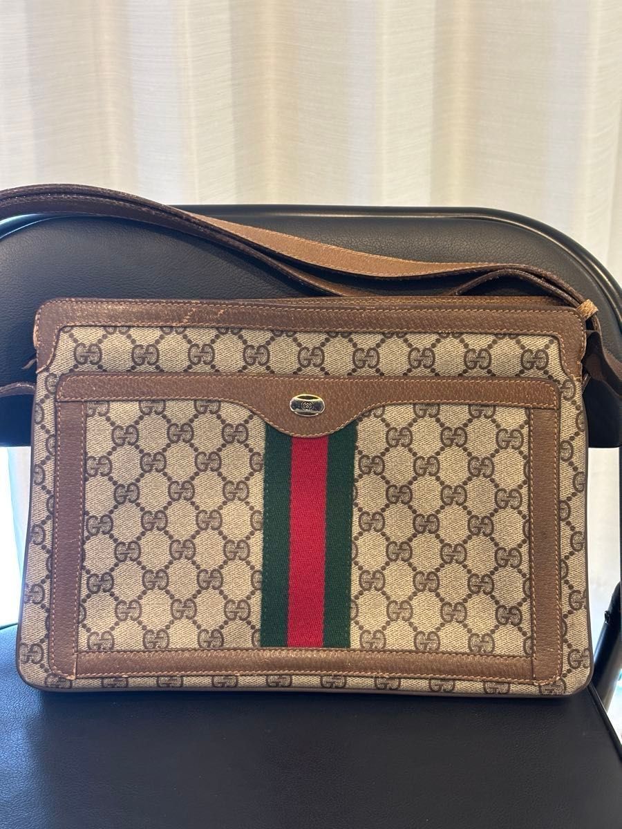 GUCCI オールドグッチ シェリーライン GG柄 トートバッグ PVC レザー