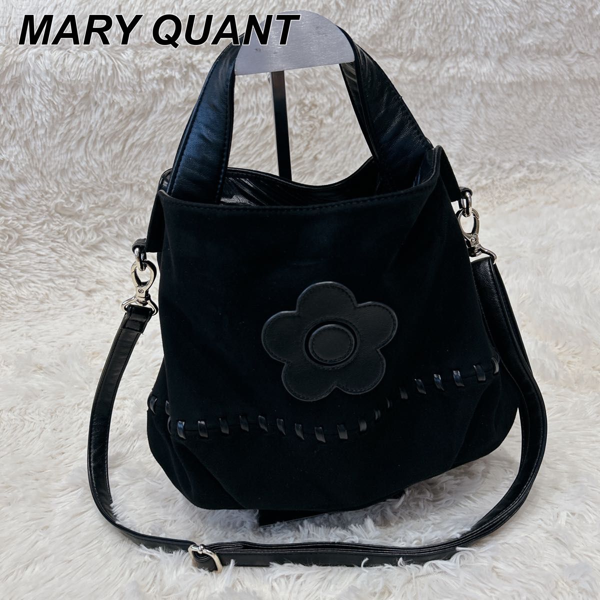 MARY QUANT マリークワント ショルダーバッグ ブラック デイジー 