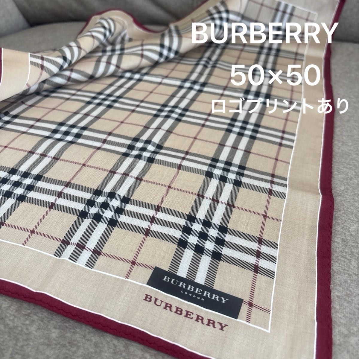 新品タグ付きBURBERRY/バーバリー/シルクスカーフ&コットンハンカチ