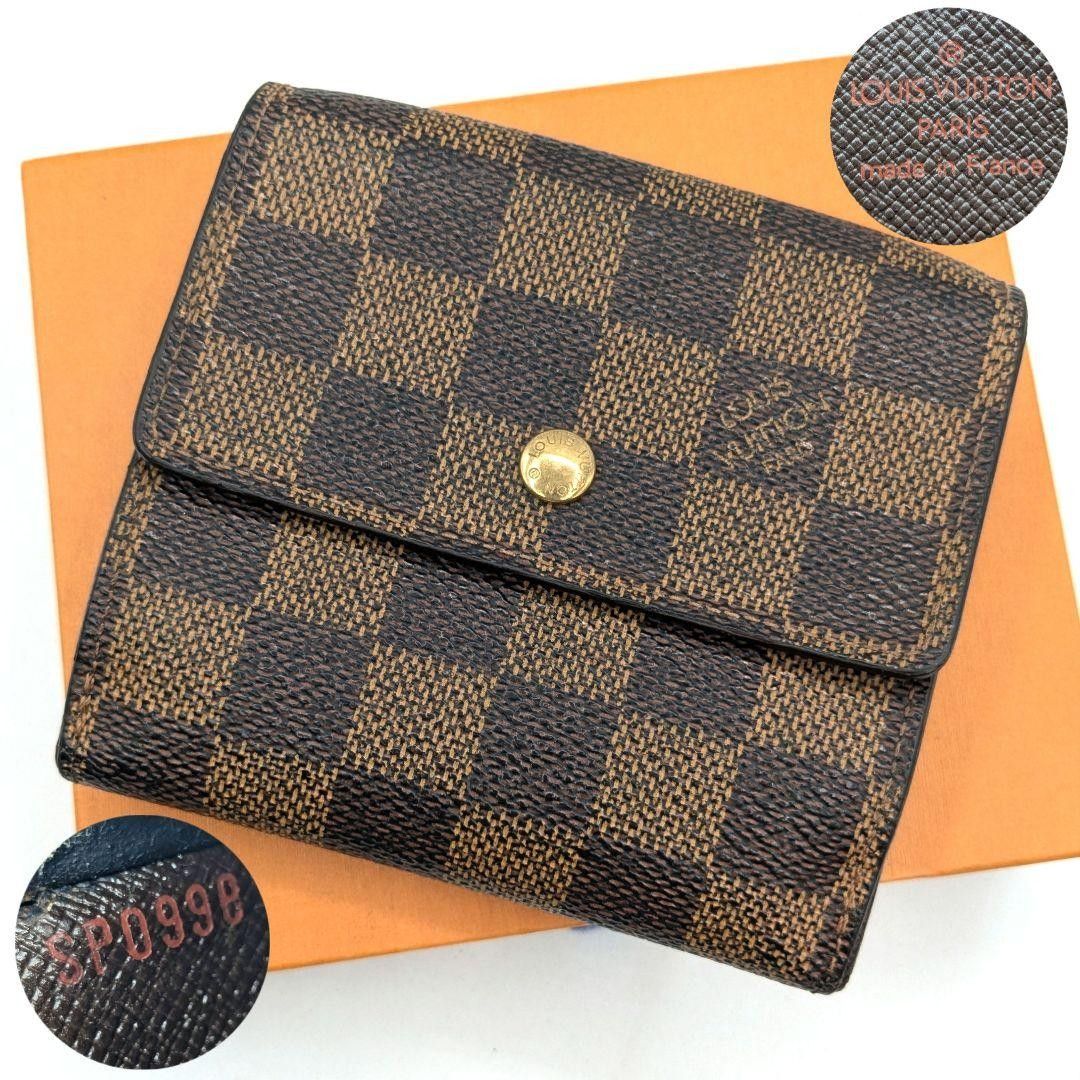447 LOUIS VUITTON ルイヴィトン モノグラム wホック 三つ折り ポルト