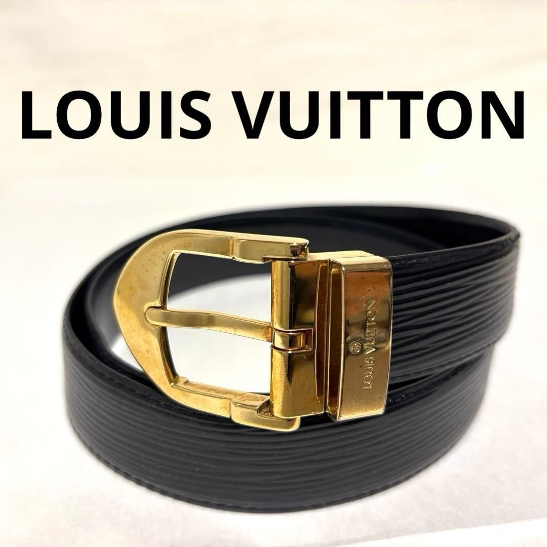 LOUIS VUITTON エピ サンチュール レザー ベルト ブラック E66 LOUIS