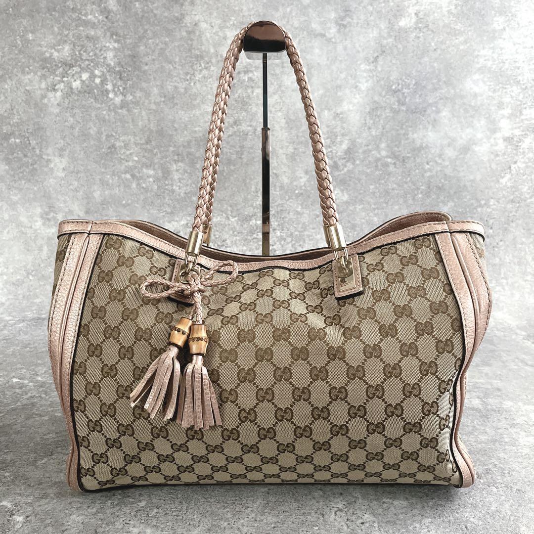 GUCCI グッチ GGキャンバス シェリーライン ショルダーバッグ ベージュ 