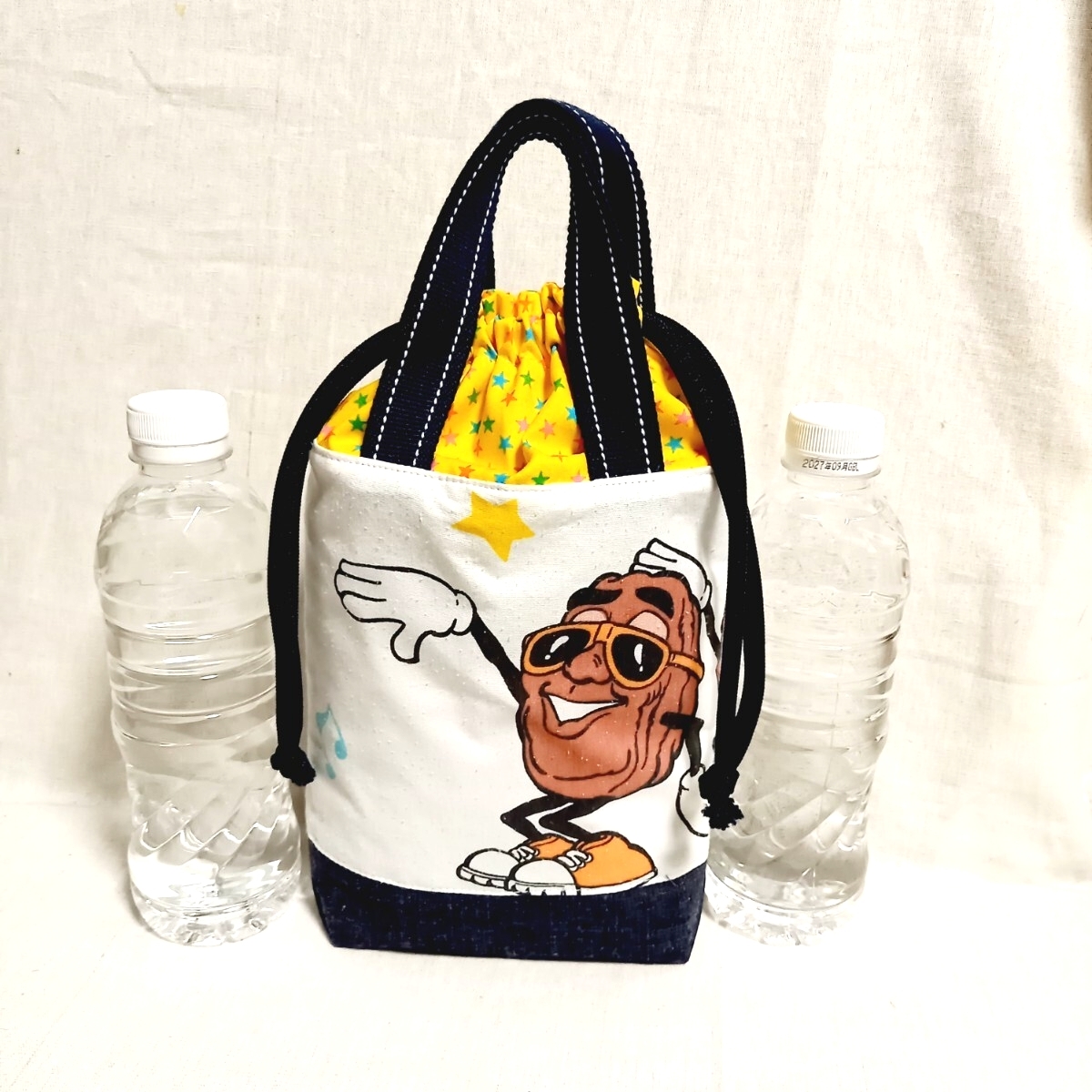 手作り☆保冷保温巾着バッグ☆スポンジボブ☆青 | Shop at