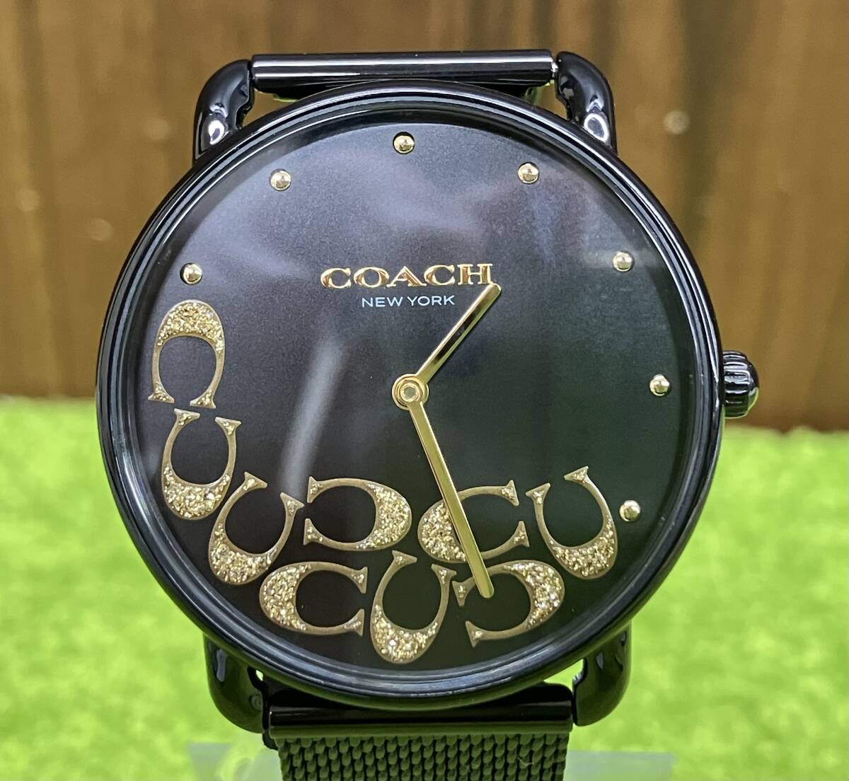 稼働品』COACH コーチ☆ラウンド☆シグネチャー文字盤☆デイト 