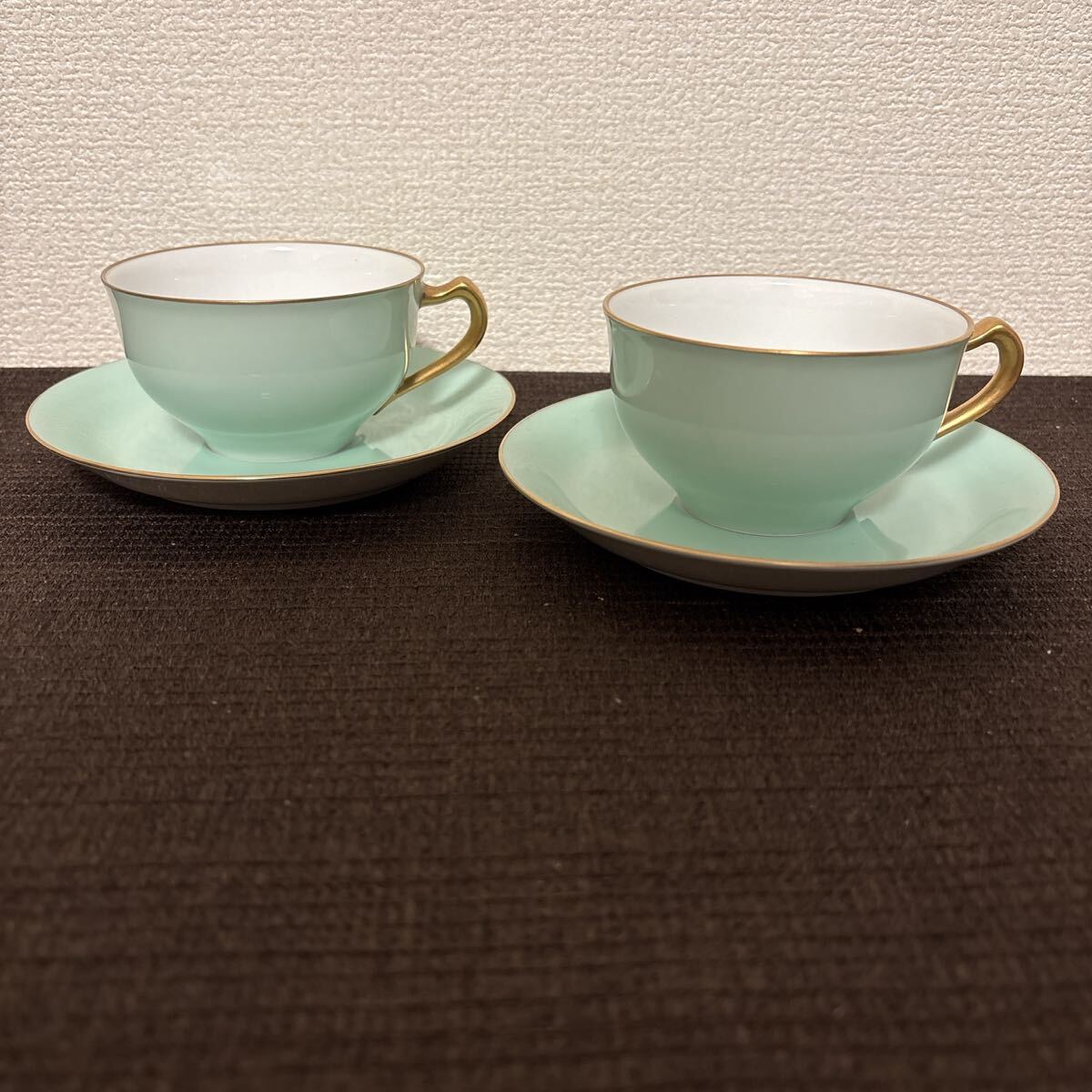 大倉陶園 色蒔き ライトグリーン ティーポット シュガーポット 