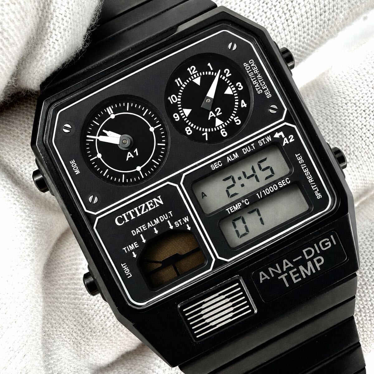 CITIZEN xC 腕時計 クロノグラフ デイト 稼働 新品電池 美品 新品電池】CITIZEN クォーツ腕時計 青 デイデイト メンズ レディース