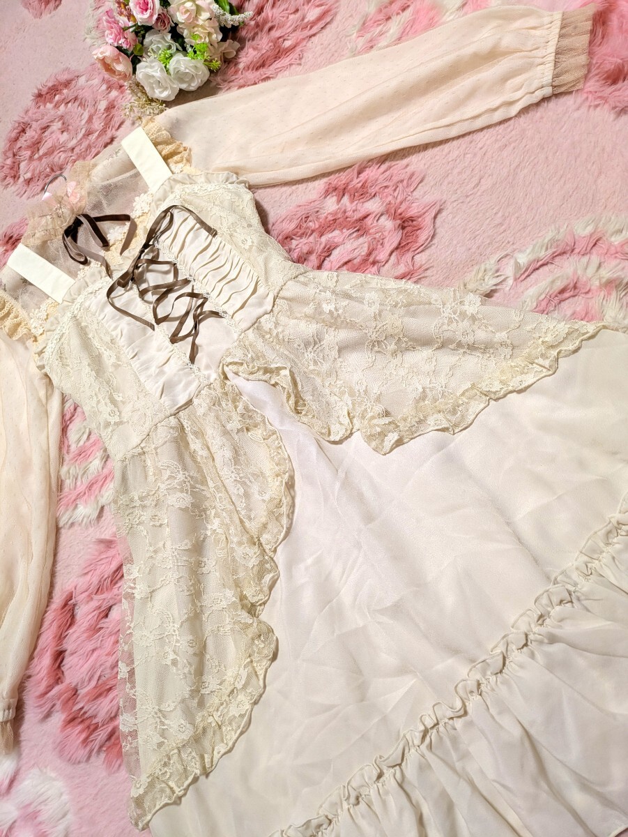 Preview of 新品◆axes femme◆花柄レース◆重ね着型◆ワンピース&axes femme POETIQUE◆タグ付きお洋服◆2点セット
