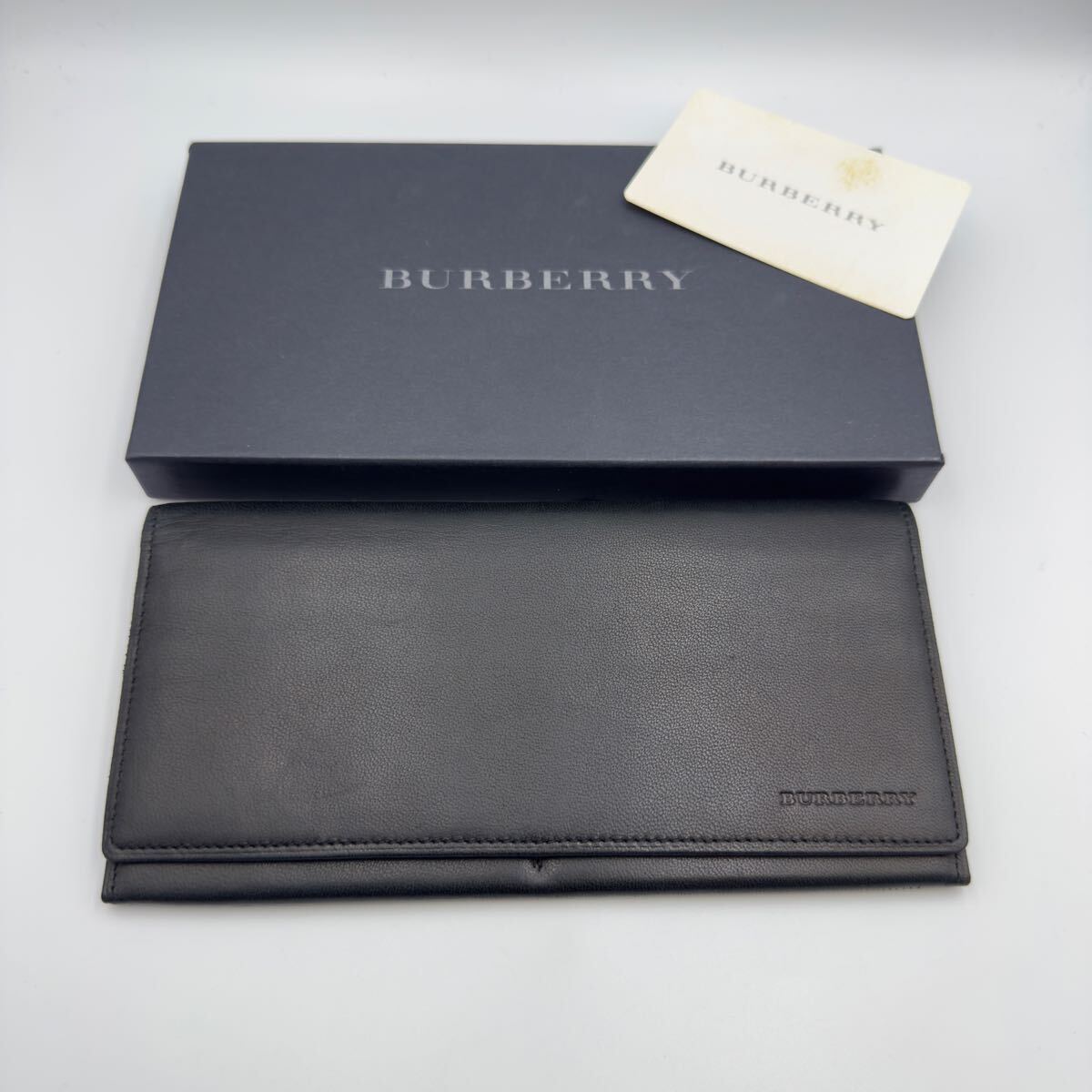 美品✨BURBERRY 長財布 ロゴ型押し ブラック サフィアーノレザー BURBERRY バーバリー 長財布 サフィアーノレザー ブラック | Shop at