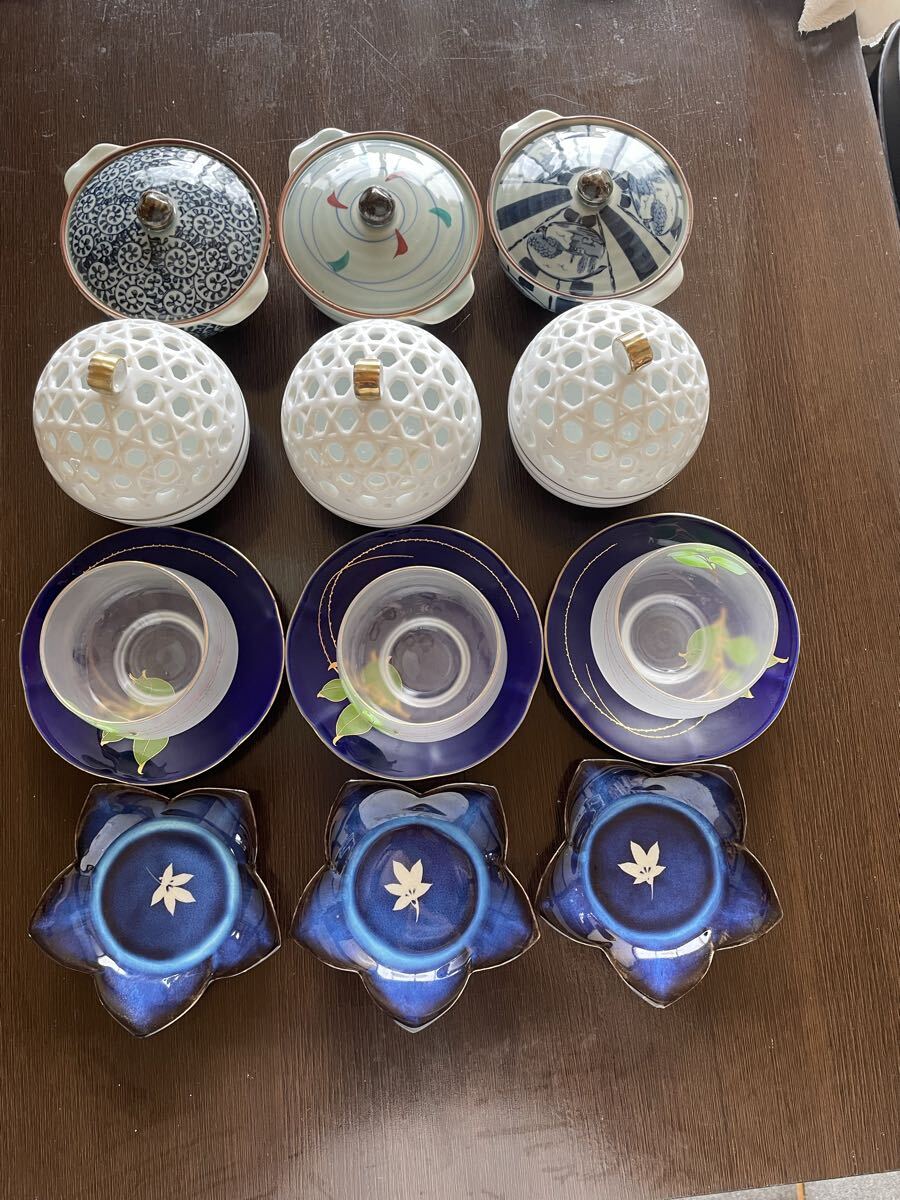 美濃焼ルリ夏目春秋むし碗金彩桜紅葉模様蓋付き茶碗蒸し小鉢5客セット料亭料理 キッチン・食器 美濃焼ルリ夏目春秋むし碗金彩桜紅葉模様蓋付き茶碗蒸し