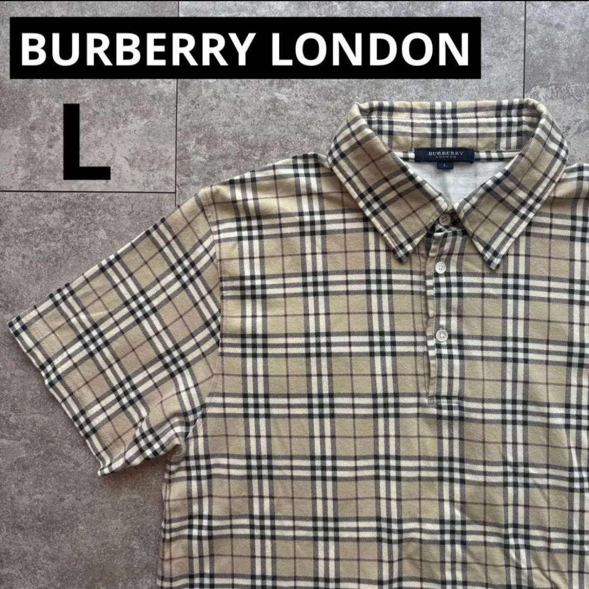 BURBERRY LONDON バーバリーロンドン 長袖ポロシャツ 白 ノバチェック