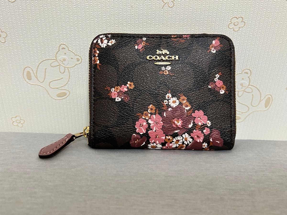 COACH 長財布 コーチ 財布 新品 未使用 シグネチャー 花柄 パンチング