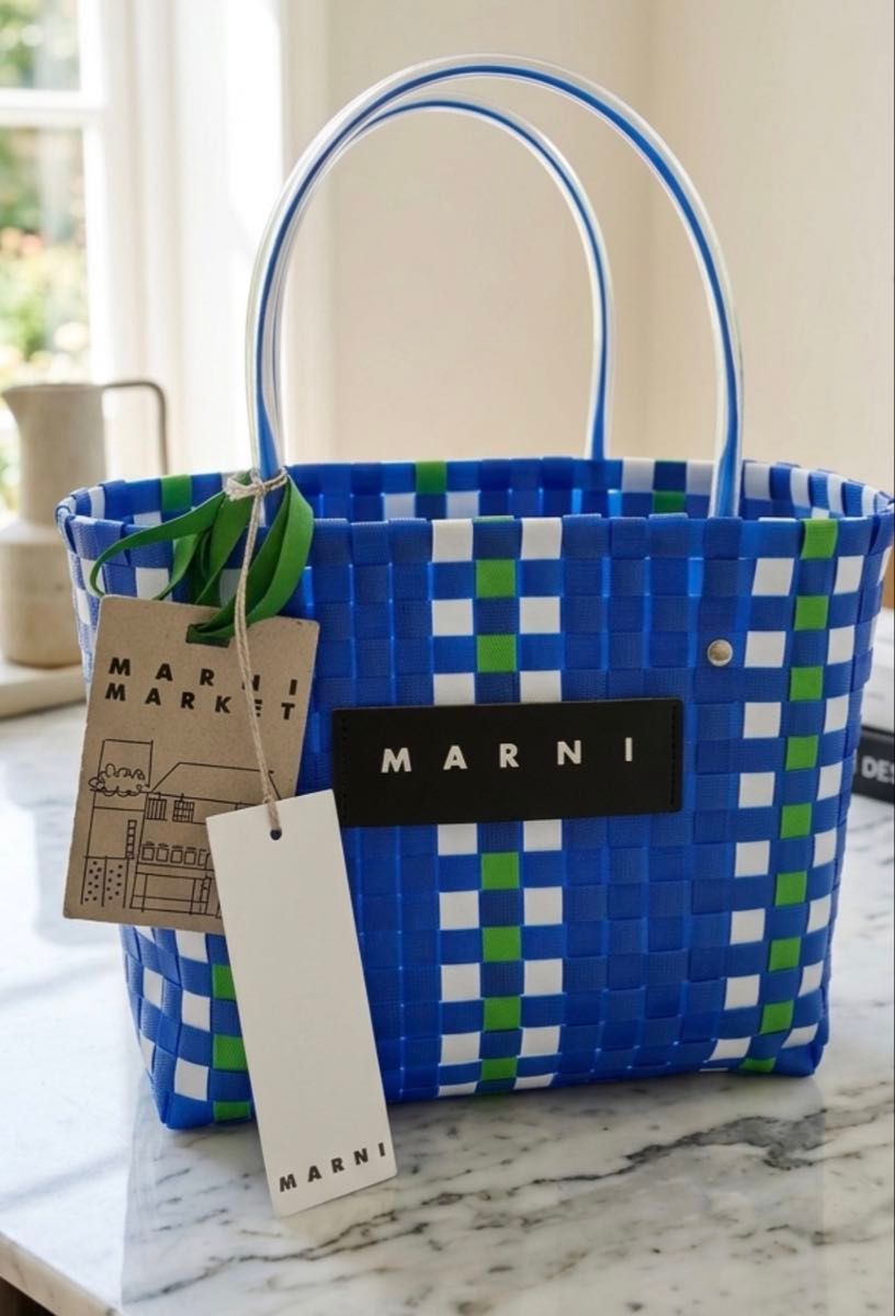 MARNI MARKET マルニ ギンガムチェック トートバッグ | Shop at