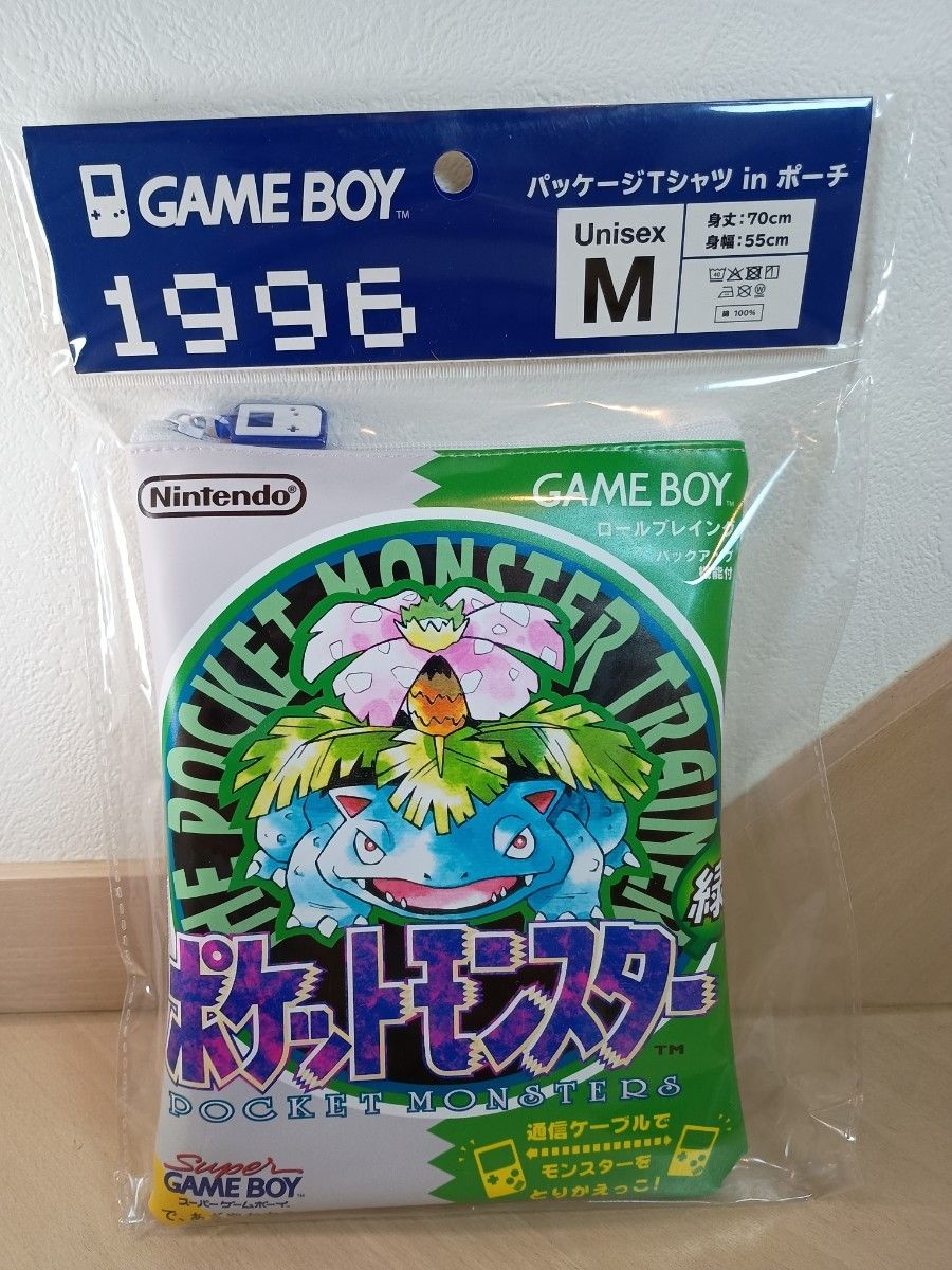 GAME BOY 1996 パッケージTシャツ in ポーチ ポケットモンスター 緑 M