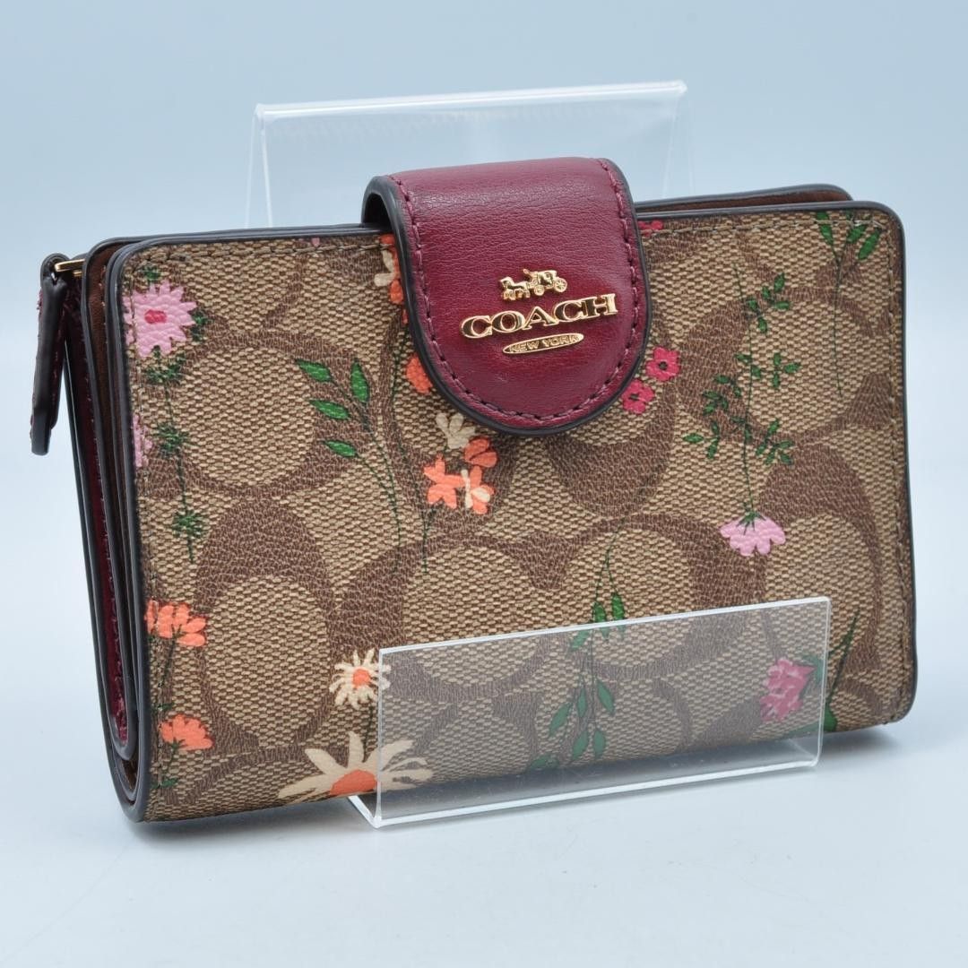 COACH コーチ シグネチャー 二つ折り財布 ブラウン×ピンク | Shop at
