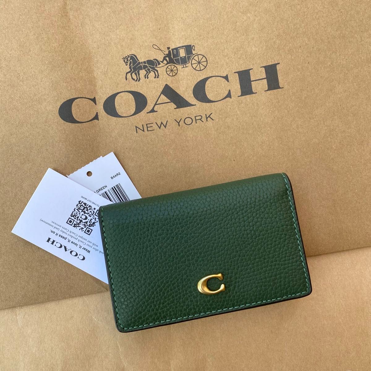 新品未使用]COACHコーチ二つ折り財布 シグネチャー 花柄 リボン