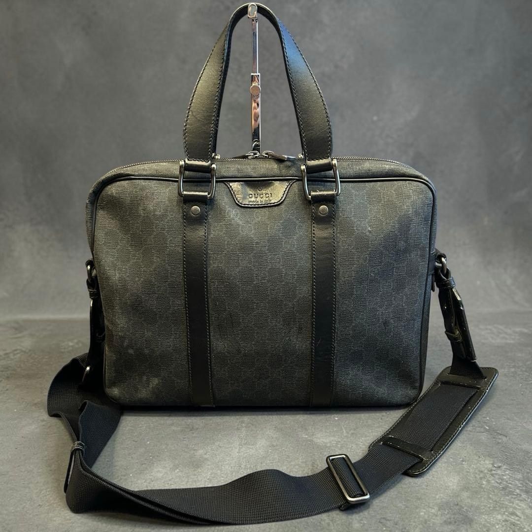 GUCCI グッチ ボディバッグ GGインプリメ ブラック レザーPVC ウエスト