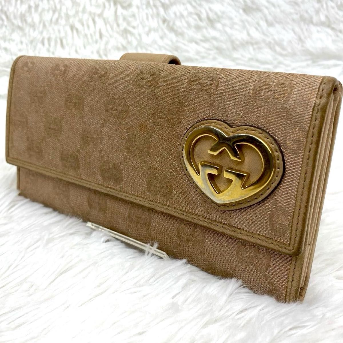 希少 GUCCI グッチ ラブリーハート GG柄 長財布 レッド | Shop at 