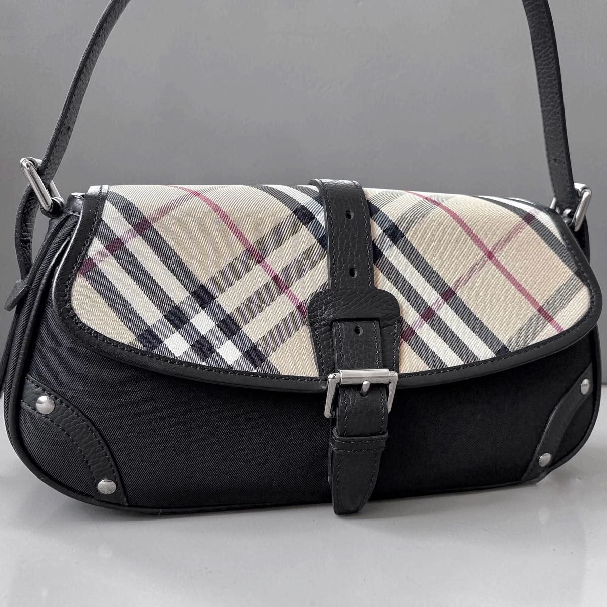 レディース BURBERRY バーバリー キャンバス レザー ノバチェック